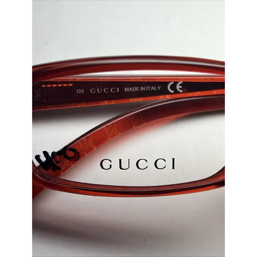 Gucci Made in Italy 2579 Eyeglasses Red GG Mini Logo 135 Frames VIntage